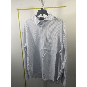 Mmmm Pinstripe Button Down Shirt White Black Long Sleeve Oversized Top Large